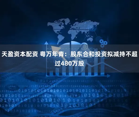 天盈资本配资 粤万年青：股东合和投资拟减持不超过480万股